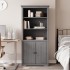 Librería BODO madera maciza de pino gris 82x40x173