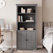 Librería BODO madera maciza de pino gris 82x40x173 cm