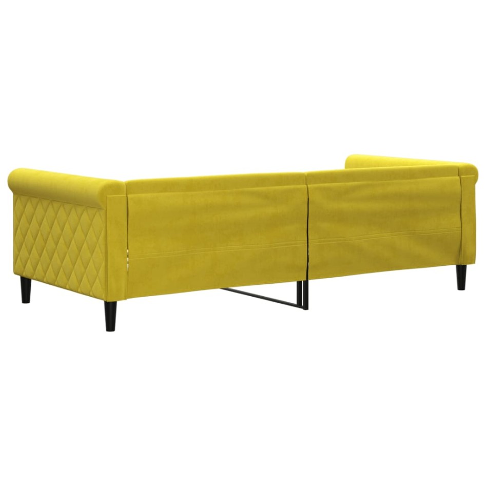 Sofá cama sin colchón terciopelo amarillo 90x200