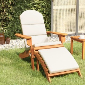 Silla de jardín Adirondack con reposapiés madera maciza