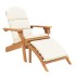 Silla de jardín Adirondack con reposapiés madera maciza