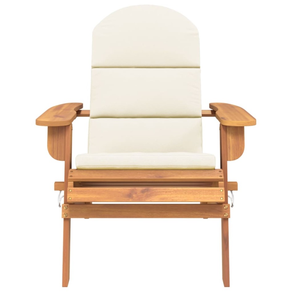 Silla de jardín Adirondack con cojines madera maciza