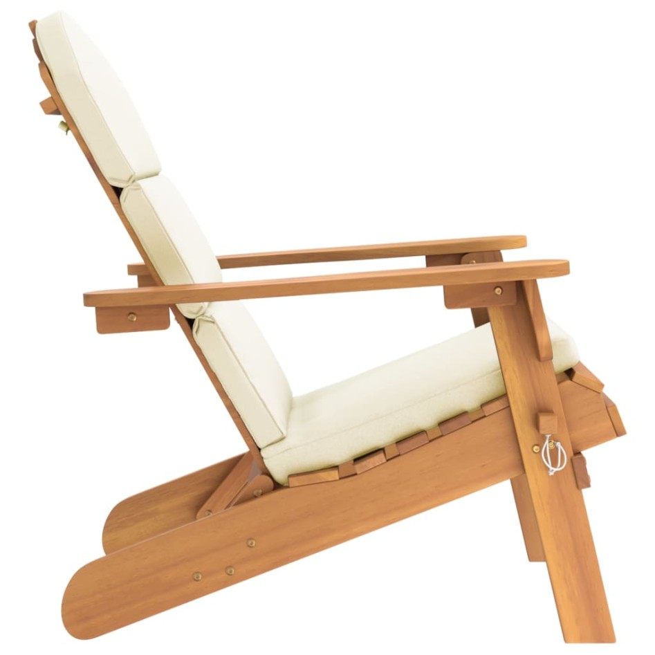 Silla de jardín Adirondack con cojines madera maciza