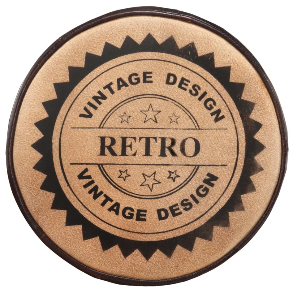 Taburetes de cocina 2 uds cuero y estampado lona negro y