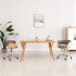 Silla de comedor giratoria de madera curvada y tela gris