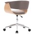 Silla de comedor giratoria de madera curvada y tela gris