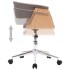 Silla de comedor giratoria de madera curvada y tela gris