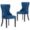 Sillas de comedor 2 unidades terciopelo azul