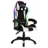 Silla gaming con luces LED RGB cuero sintético blanco y