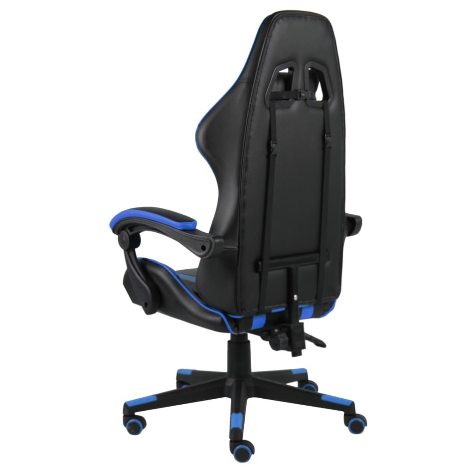 Silla gaming de cuero sintético negro y