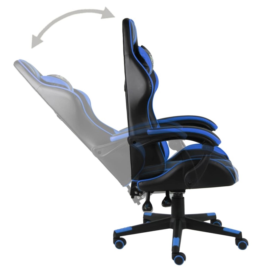 Silla gaming de cuero sintético negro y