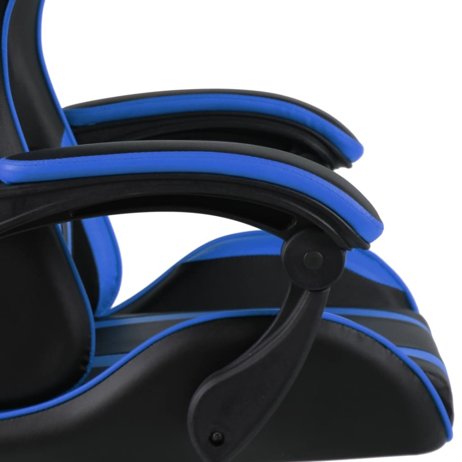 Silla gaming de cuero sintético negro y