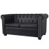 Sofá Chesterfield de 2 plazas cuero sintético