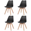 Sillas de comedor 4 unidades plástico negro