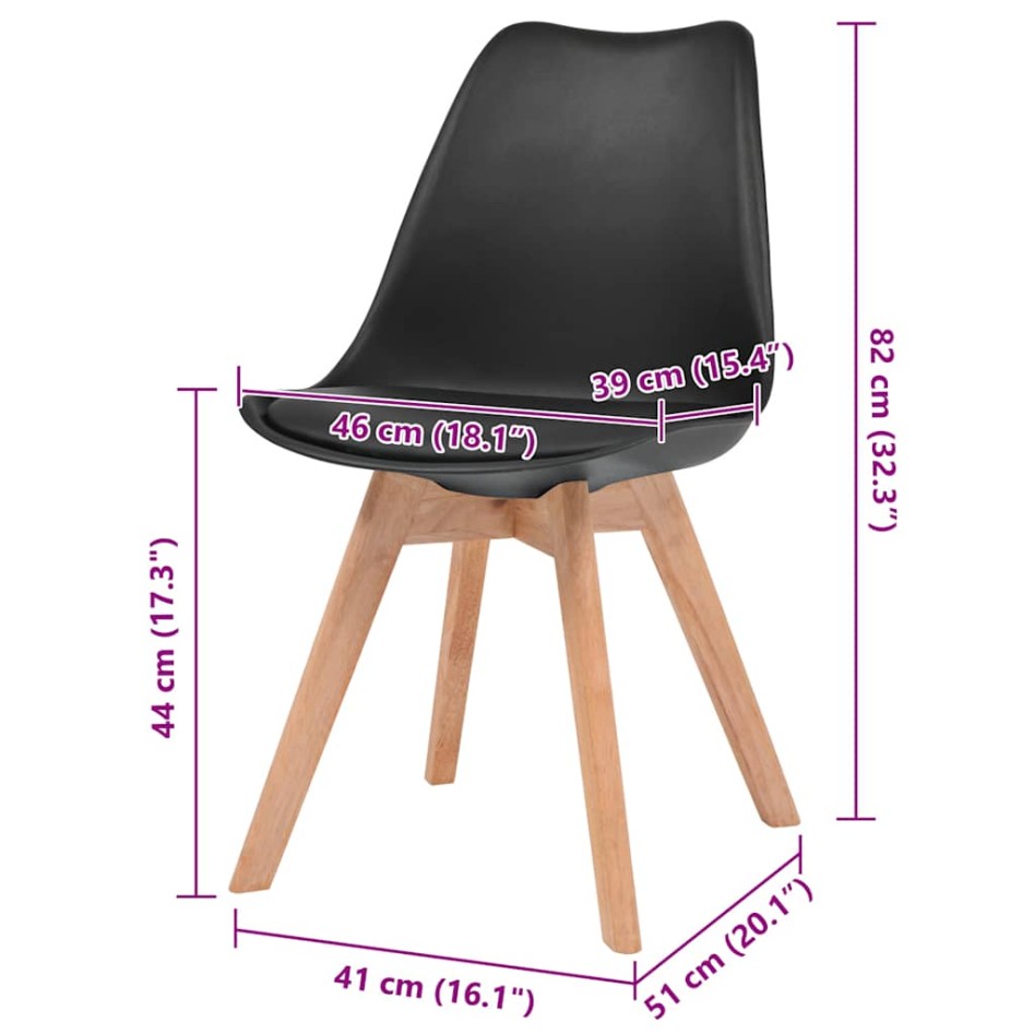 Sillas de comedor 4 unidades plástico