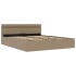 Cama canapé hidráulica LED cuero sintético capuchino 180x200