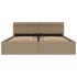 Cama canapé hidráulica LED cuero sintético capuchino 180x200