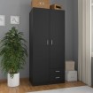 Armario de madera contrachapada negro 80x52x180 cm