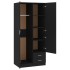 Armario de madera contrachapada negro 80x52x180