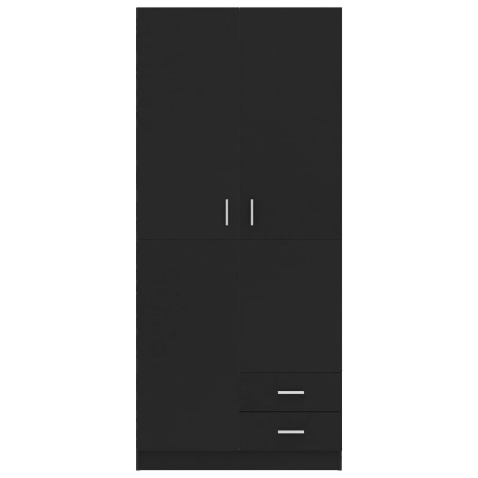 Armario de madera contrachapada negro 80x52x180