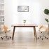Silla de comedor giratoria madera curvada cuero sintético