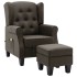 Sillón de masaje con reposapiés tela gris