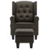 Sillón de masaje con reposapiés tela gris