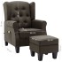 Sillón de masaje con reposapiés tela gris