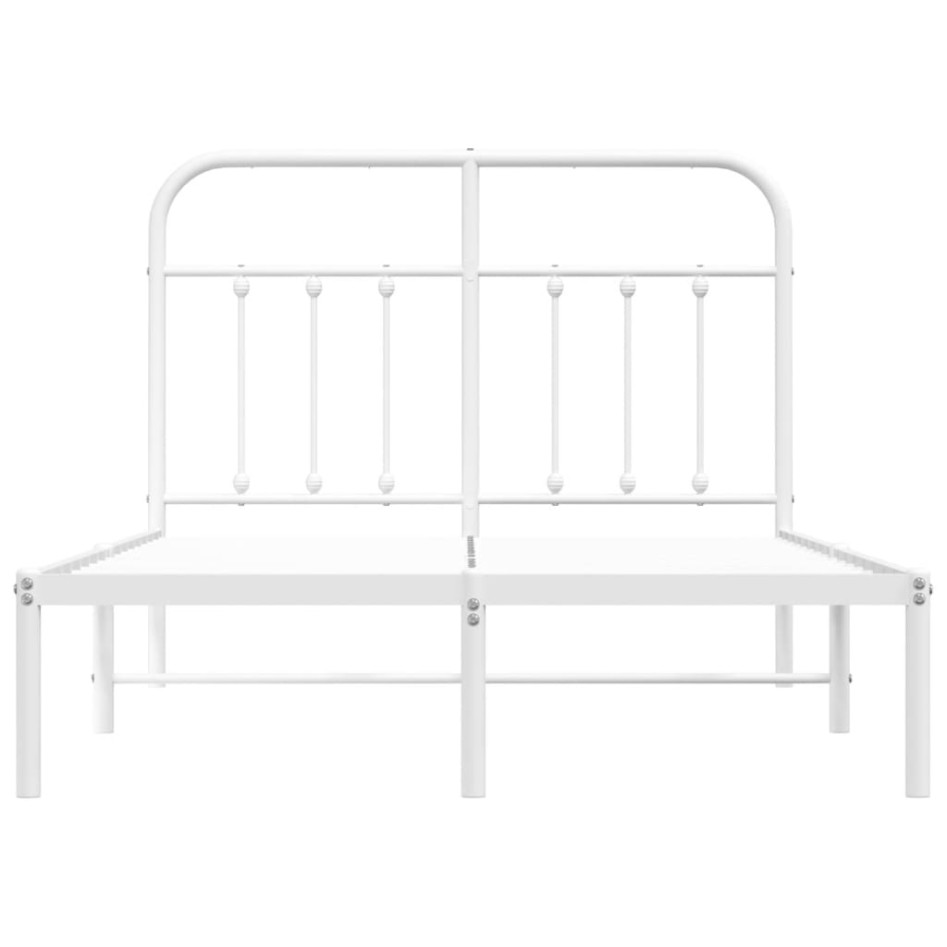 Estructura de cama de metal con cabecero blanca 120x190