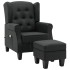 Sillón de masaje con reposapiés tela gris