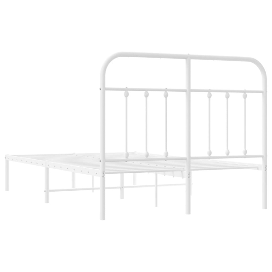 Estructura de cama de metal con cabecero blanca 120x190