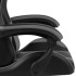 Silla gaming con reposapiés cuero sintético negro y
