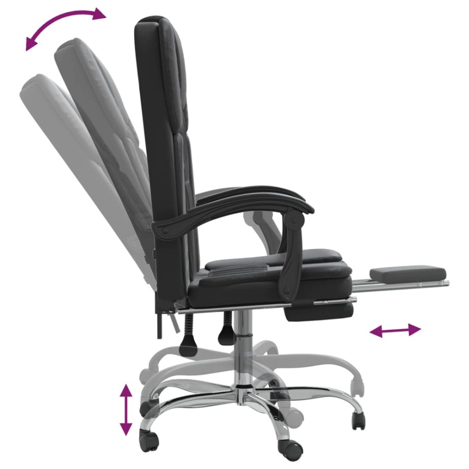 Silla de oficina reclinable cuero sintético