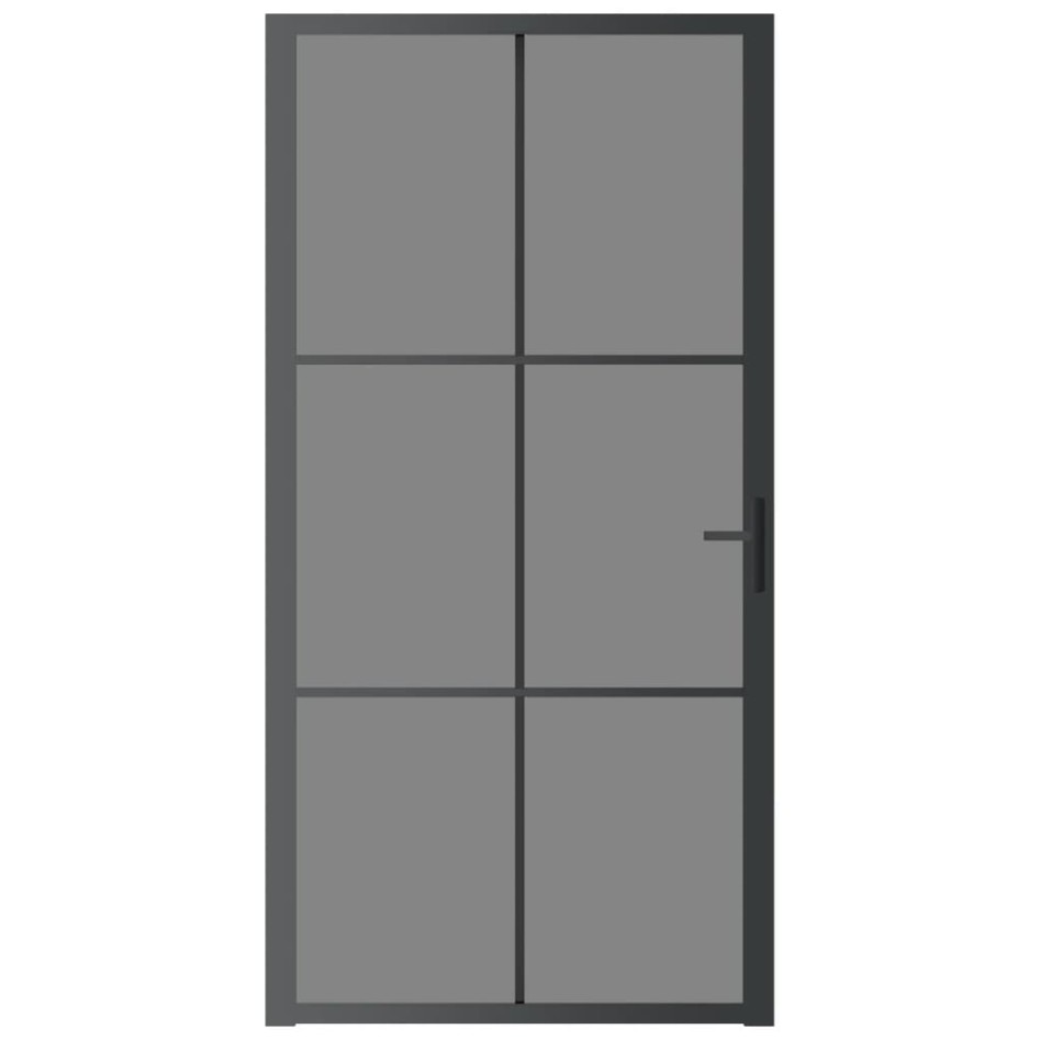 Puerta interior vidrio EGS y aluminio negro 102,5x201,5