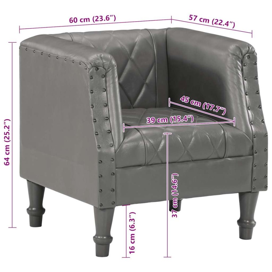 Sillón de cuero de cabra auténtico