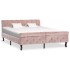 Estructura de cama sin colchón terciopelo rosa 140x200