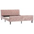 Estructura de cama sin colchón terciopelo rosa 140x200