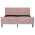 Estructura de cama sin colchón terciopelo rosa 140x200