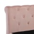 Estructura de cama sin colchón terciopelo rosa 140x200