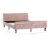 Estructura de cama sin colchón terciopelo rosa 140x200