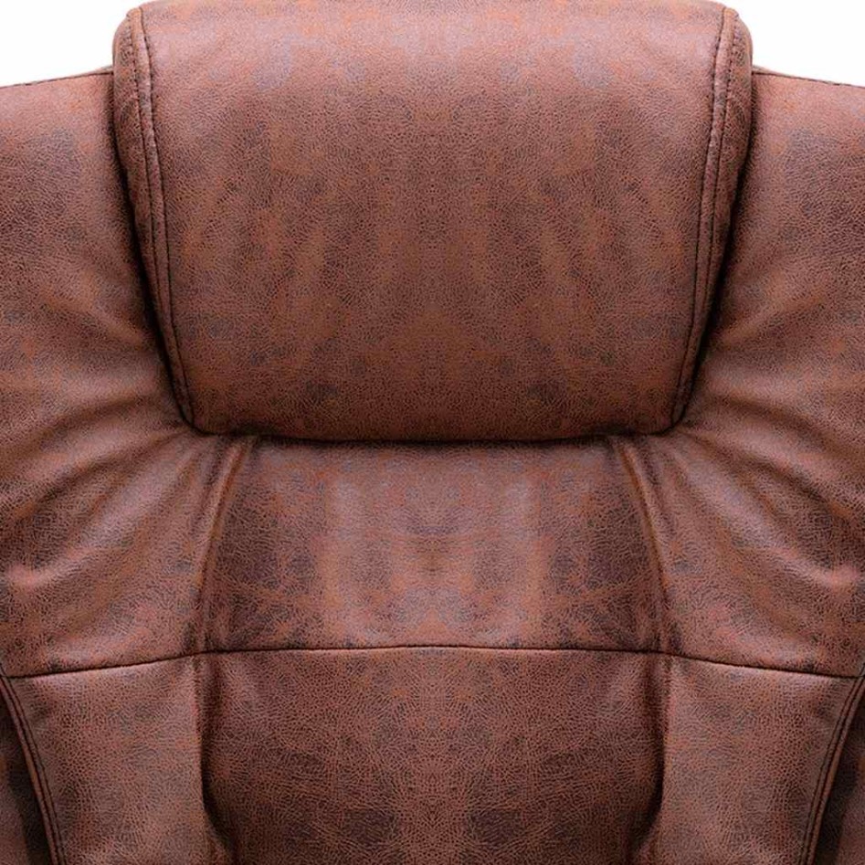 Silla de oficina de masaje piel de ante sintética marrón