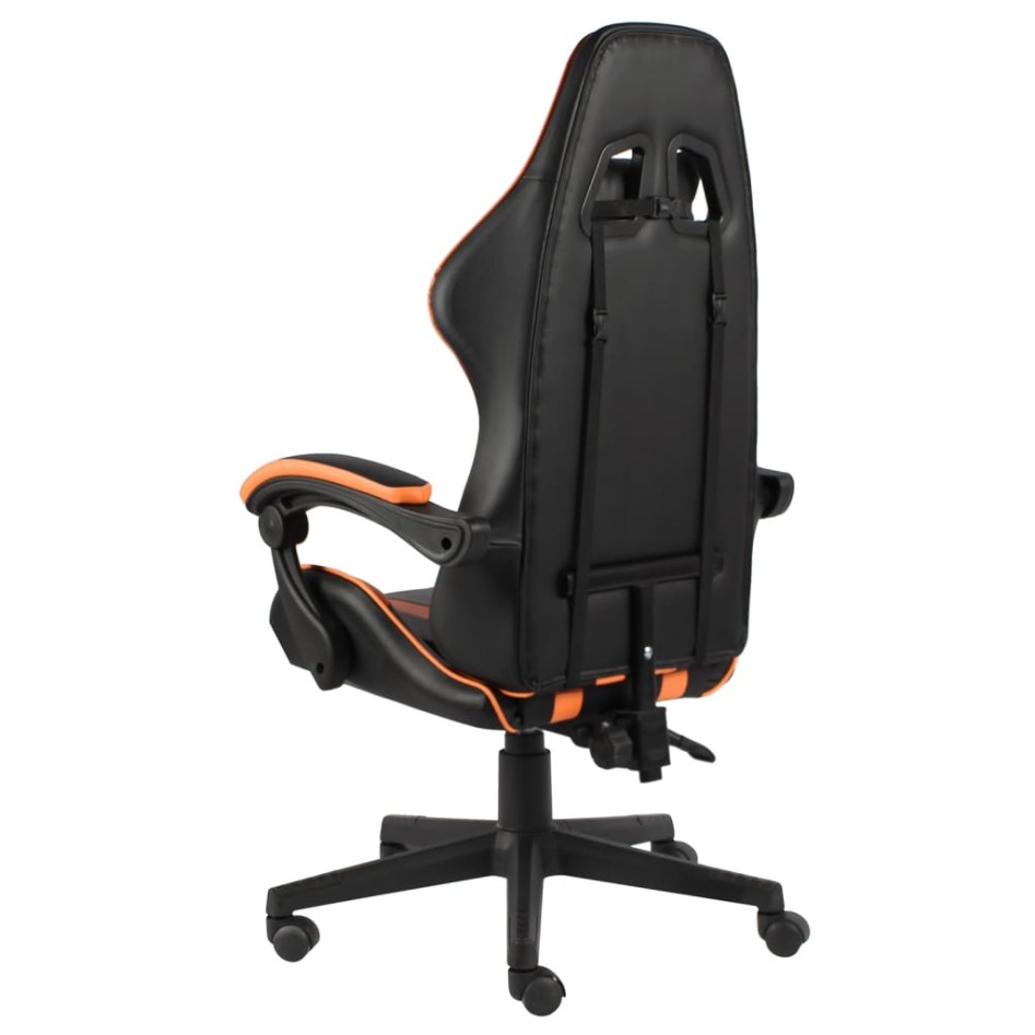 Silla gaming de cuero sintético negro y