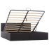 Cama canapé hidráulica cuero sintético negro 160x200