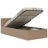 Cama canapé hidráulica cuero sintético capuchino 90x200