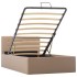 Cama canapé hidráulica cuero sintético capuchino 90x200