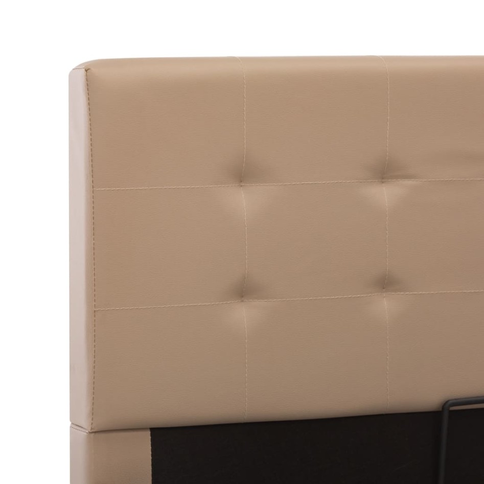 Cama canapé hidráulica cuero sintético capuchino 90x200