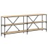 Mesa consola hierro madera ingeniería roble Sonoma 200x30x75