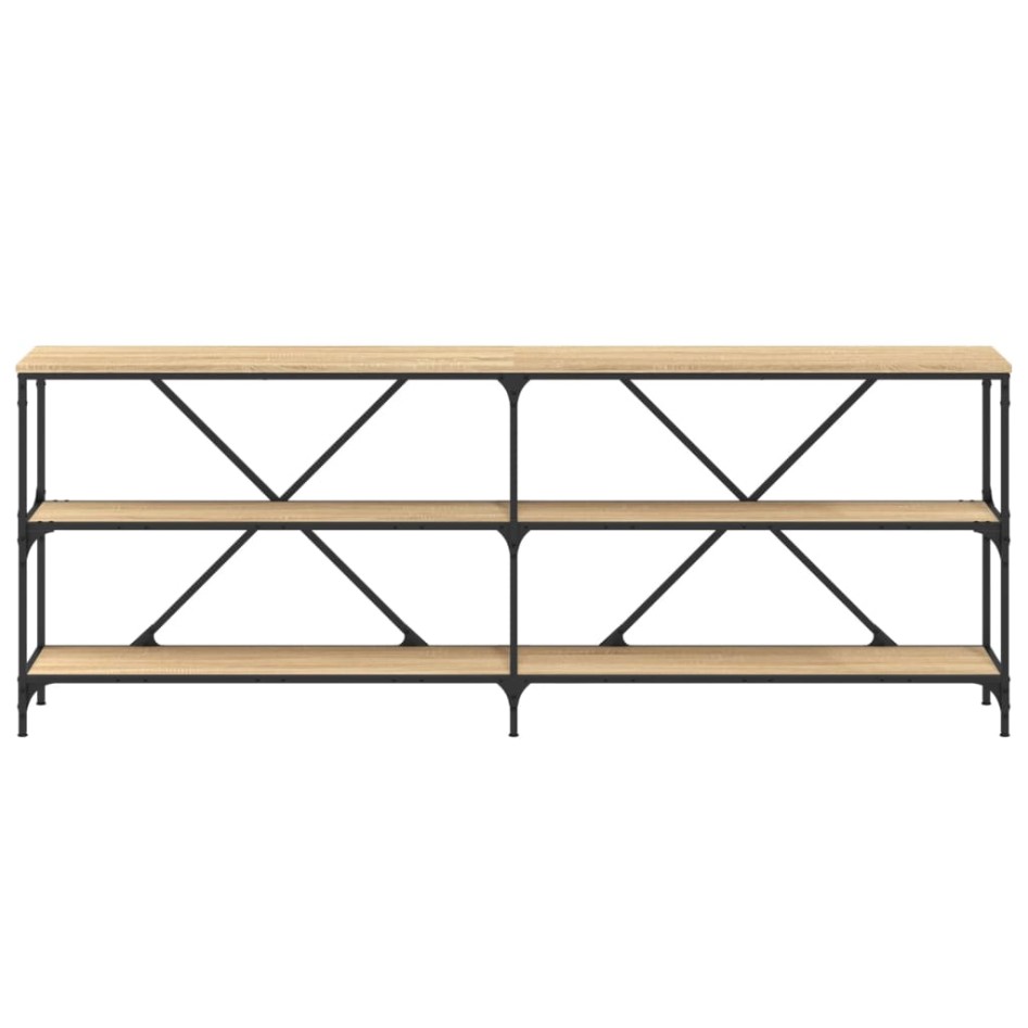 Mesa consola hierro madera ingeniería roble Sonoma 200x30x75