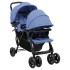 Carrito para gemelos tandem de acero azul