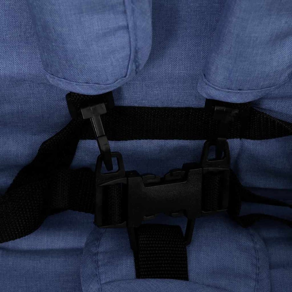 Carrito para gemelos tandem de acero azul